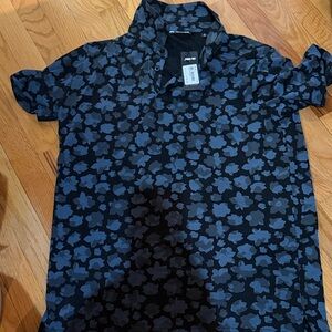 Travis Matthew Men’s Floral Black and Gray Polo